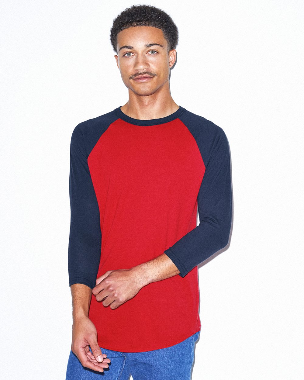 50 50 raglan 3 4 sleeve t shirt