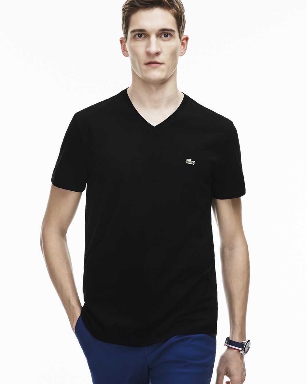 Lacoste Pima Cotton V-Neck T-Shirt - TH6710-51 - Wescan Embroidery ...